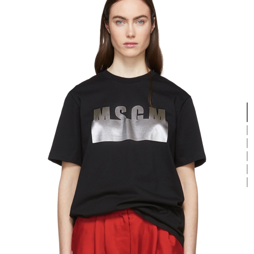 MSGM black stamped logo t-shirt